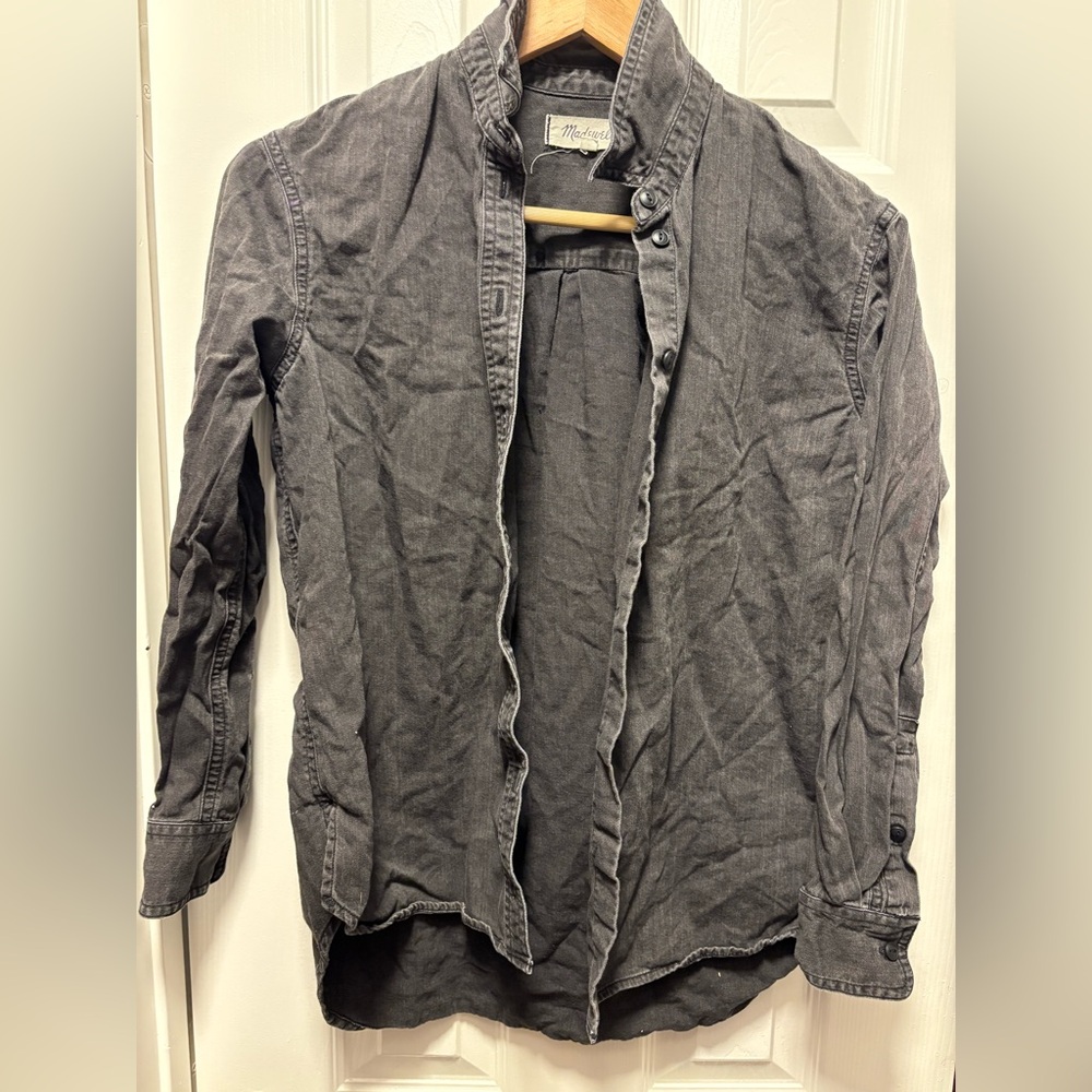Madewell Dark Gray Denim XXS Button Down Shirt